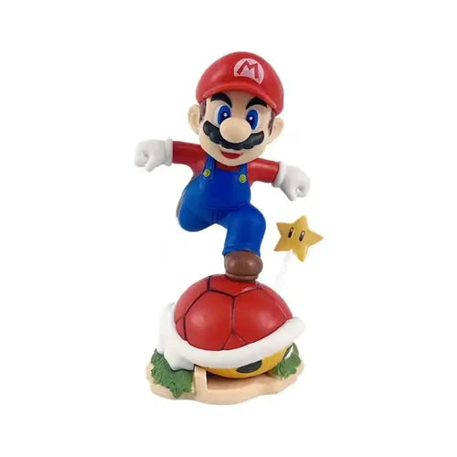 Super Mario Running on Red Shell & Star PVC Action Figure (12cm) | Mario Collectible Toy Statue | Gaming Decor Gift for Kids & Fans