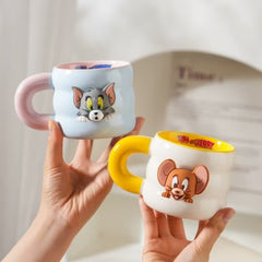 Cute Magnetic Tom & Jerry Mug with Charm | Kawaii Cartoon Detachable Cup Decor Accessory for Coffee & Tea Mugs