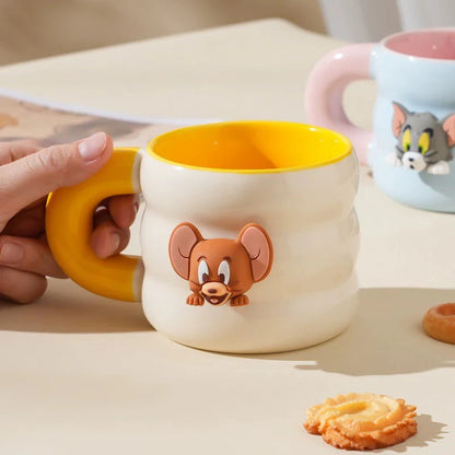 Cute Magnetic Tom & Jerry Mug with Charm | Kawaii Cartoon Detachable Cup Decor Accessory for Coffee & Tea Mugs