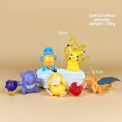 Pokemon Action Figure Set of 5 – Pikachu, Charizard, Squirtle, Gengar & Psyduck PVC Mini Collectible Figurines | Anime Pokemon Toys for Kids, Collectors, Desk Decor & Birthday Gifts