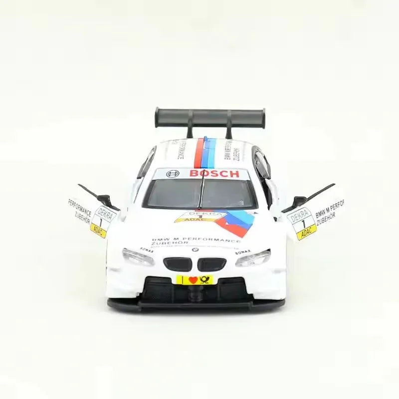 BMW M3 DTM Official Licensed 1:42 Die Cast Racing Car Model | Pull Back Metal Toy Car with Opening Doors | BMW Motorsport Collectible for Kids & Adults