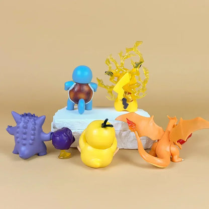 Pokemon Action Figure Set of 5 – Pikachu, Charizard, Squirtle, Gengar & Psyduck PVC Mini Collectible Figurines | Anime Pokemon Toys for Kids, Collectors, Desk Decor & Birthday Gifts