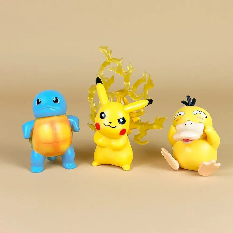 Pokemon Action Figure Set of 5 – Pikachu, Charizard, Squirtle, Gengar & Psyduck PVC Mini Collectible Figurines | Anime Pokemon Toys for Kids, Collectors, Desk Decor & Birthday Gifts