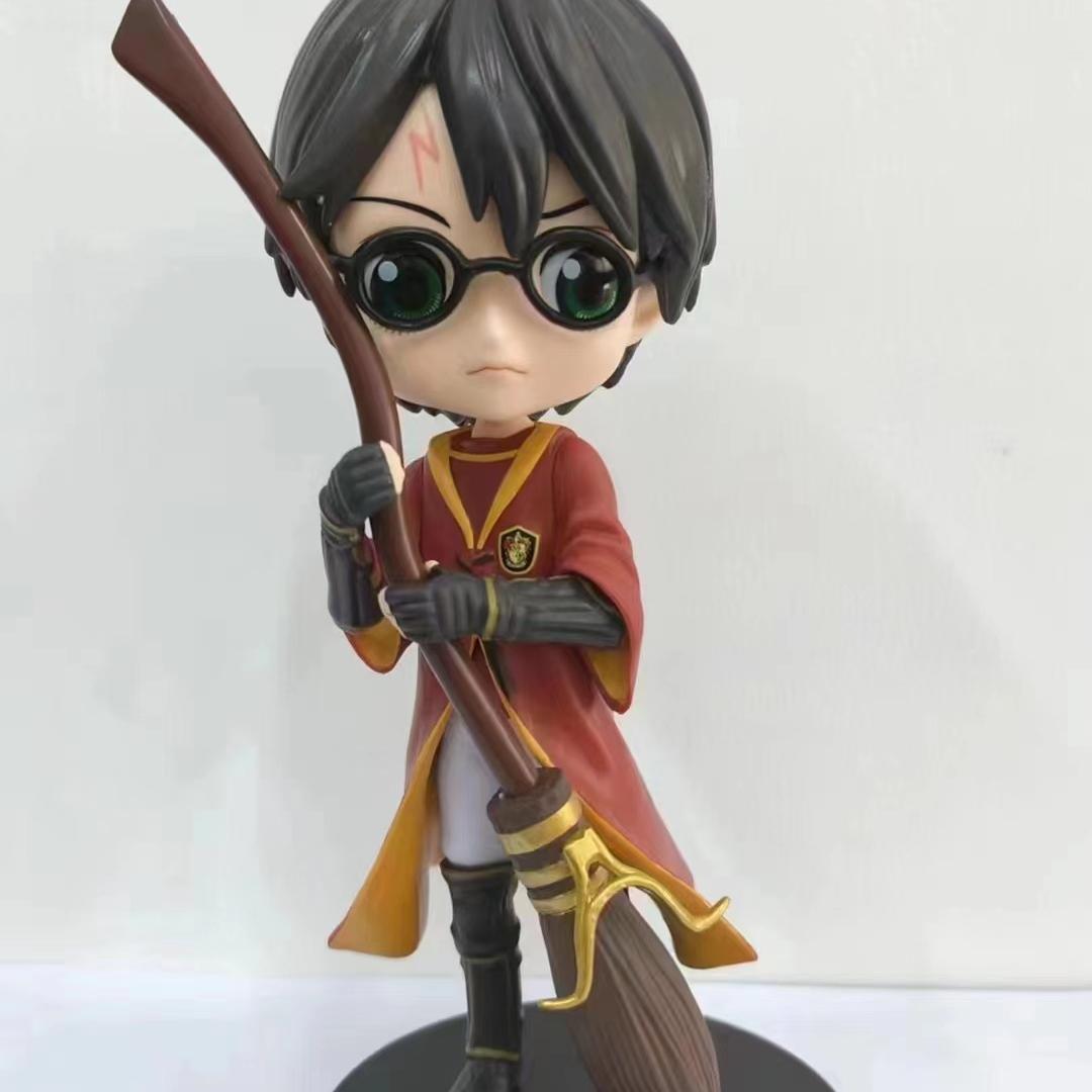 22 cm Harry Potter Action Figure with Broomstick – Cute Anime Style Wizard Collectible Toy | Desk Decor | Gift for Potter Fans