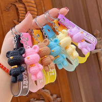 Creative  soft rubber wool bear keychain