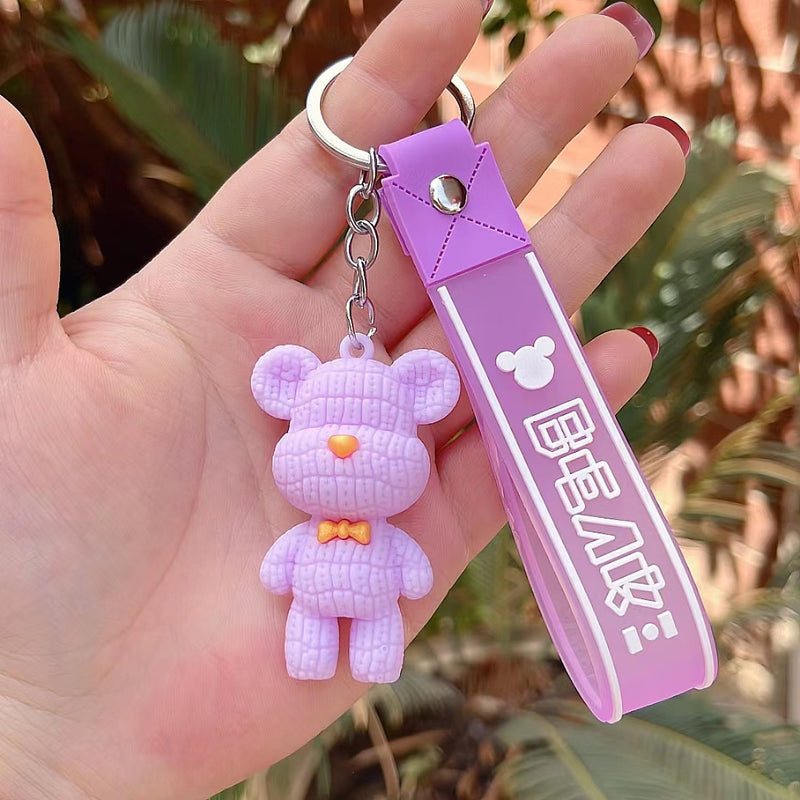 Creative  soft rubber wool bear keychain