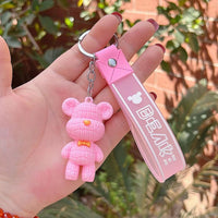 Creative  soft rubber wool bear keychain