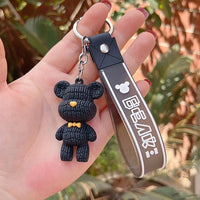Creative  soft rubber wool bear keychain