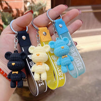 Creative  soft rubber wool bear keychain