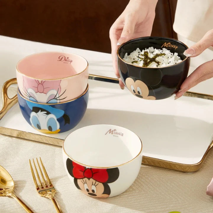 Disney Mickey  / Minnie Ceramic Bowl | Cute Kawaii Breakfast, Soup & Dessert Bowl