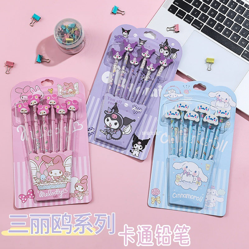 Sanrio Pencil set with eraser on top