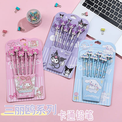 Sanrio Pencil set with eraser on top