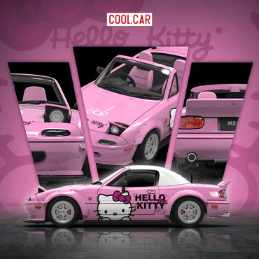 Cool Car Mazda MX-5 Hello Kitty Edition Diecast Model 1:64 Scale with Figurine – Limited Edition 500 Collectible Toy Car