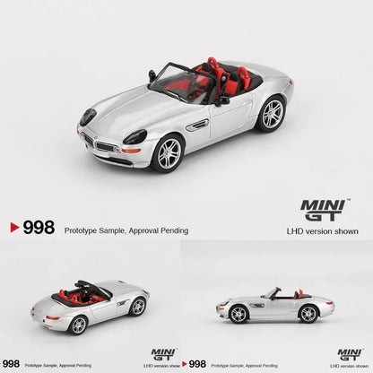 MINI GT 1:64 BMW Z8 Silver Diecast Model Car Blister | Premium Collectible Scale Model | Detailed Metal Toy Car for Collectors