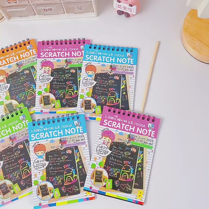 DIY Magic Scratch Painting Book for Kids - Handmade Graffiti Puzzle &amp; Painting Activity