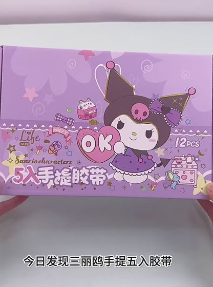 Sanrio Characters Blind Box Washi Tape Set (Pack of 5 Tapes) – Kawaii Decorative Masking Tapes for Journaling, Scrapbooking & DIY Crafts
