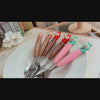 Labubu Travel Portable Cutlery Set | Cute Cartoon Spoon & Fork with Case