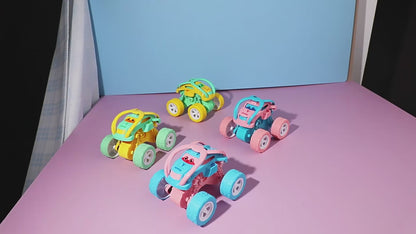 Mini Inertia Powered Stunt Car Toy for Kids | 360° Flip Off-Road Push & Go Toy Car (Single Piece, Random Color)