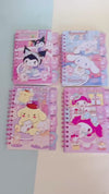 Sanrio Kuromi Coil Book - High-Value Student Notebook with Interleaved Pages – Cute Kuromi Handbook for School & Journaling (Pack of 4 mix design)