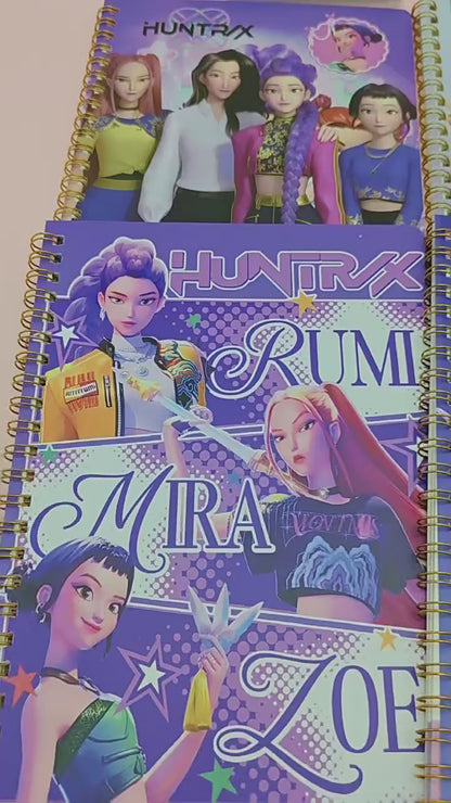 K-Pop Demon Hunters Spiral Diary (Single Piece) | Anime K-Pop Girl A5 Notebook | Cute Cartoon Journal for School, College & Gifting