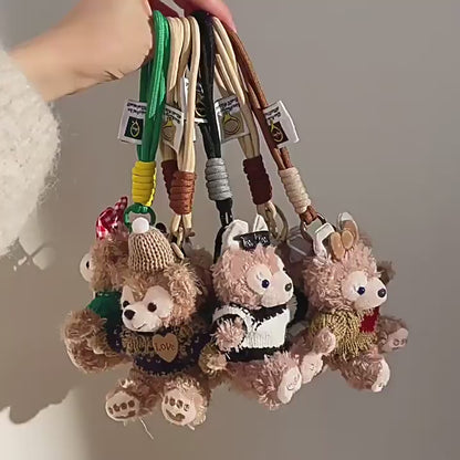 Kawaii Teddy Bear Plush Keychain with Lanyard – Cute Mini Bear Bag Charm | Soft Plush Doll Key Holder for Backpack, Purse & Gifts