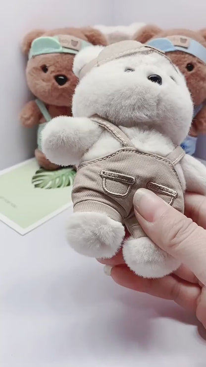 Cute Teddy Bear Plush Keychain – Soft Mini Bear Bag Charm | Kawaii Plush Key Holder for Girls
