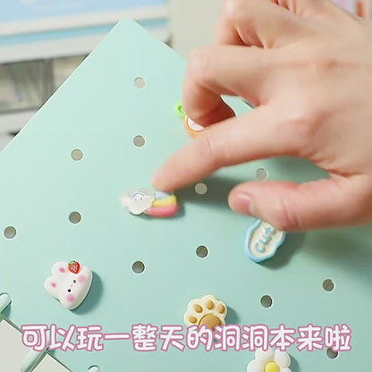 Kawaii DIY Loose-Leaf Notebook Binder – Cute Disc Bound Aesthetic Planner Journal with Decorative Charms