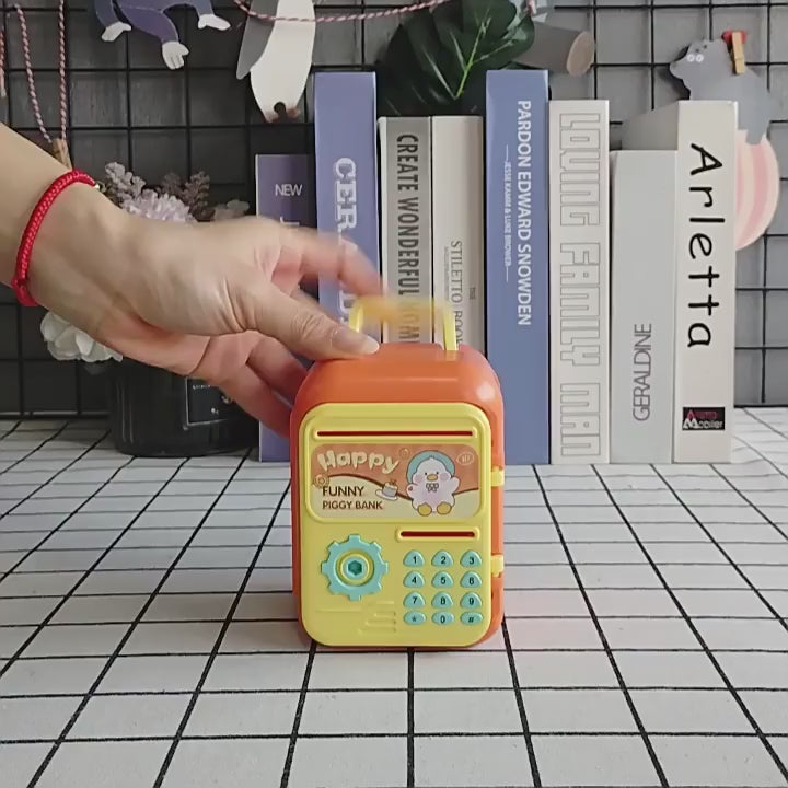 Happy Lockbox Only In And Out Piggy Bank
