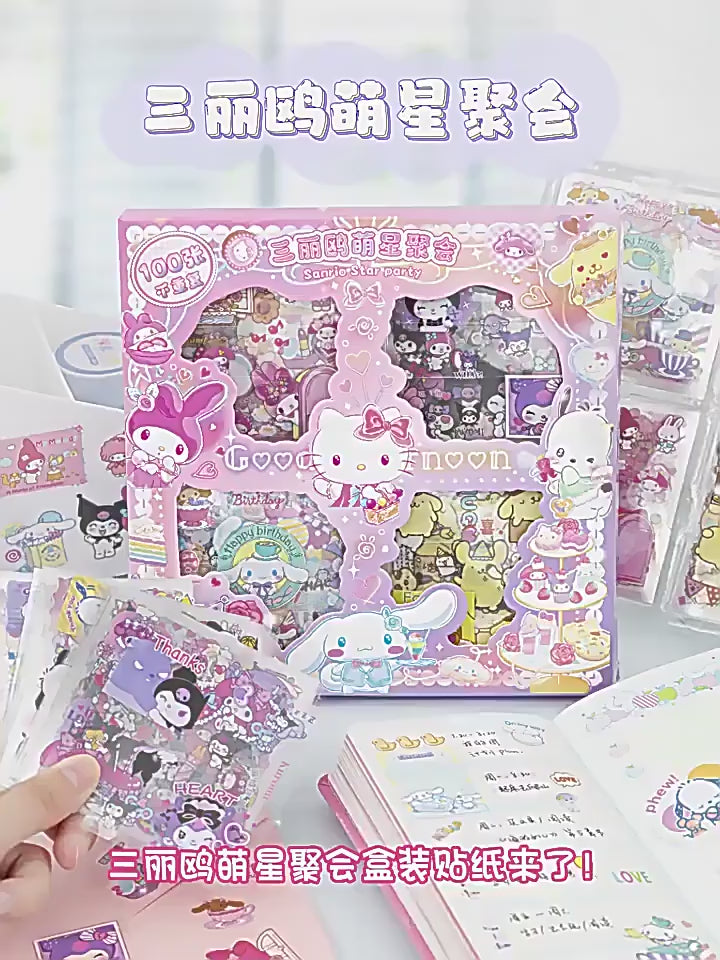 ✨ Sanrio Kuromi & My Melody Sticker Box – Kawaii Collection ✨
