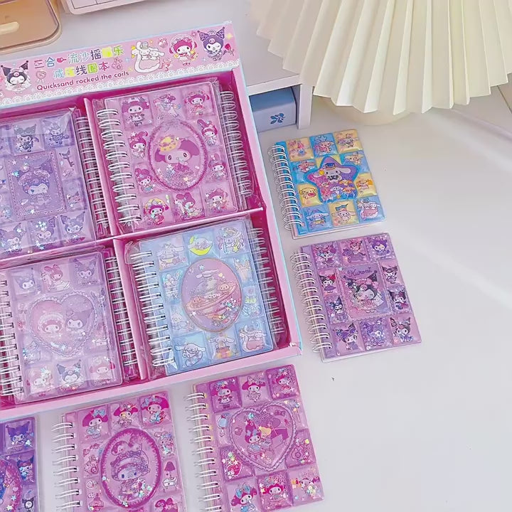 Kawaii Sanrio Shaky Glitter Notebook – Cute Character Series