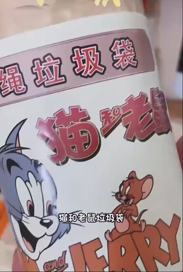 Tom & Jerry Garbage Bags with Handle – Strong & Tear-Resistant Garbage Bags | Pack of 50