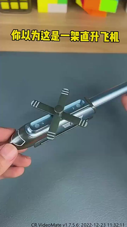 Helicopter Gun Pen with LED Light | Premium Metal Tactical Pen | Creative Stationery Gift for Kids & Adults