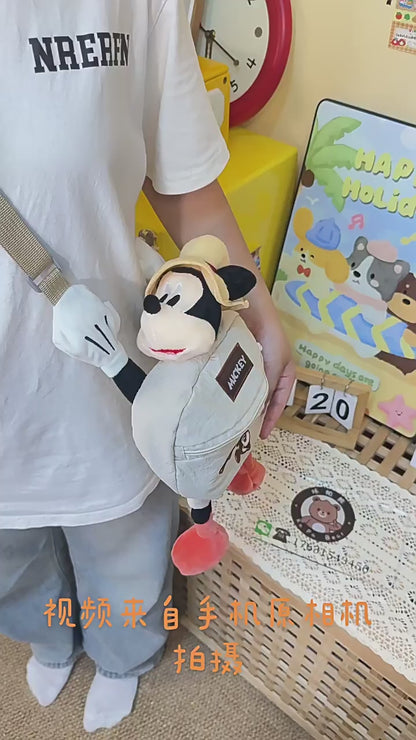 Mickey Mouse Plush Sling Bag & Zipper Pouch | Cute Soft Toy Crossbody Coin Bag for Girls & Kids