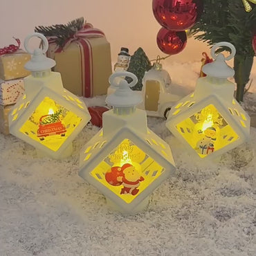 LED Christmas Theme Decorative Lantern – Warm White Festive Glow Lamp for Home Décor