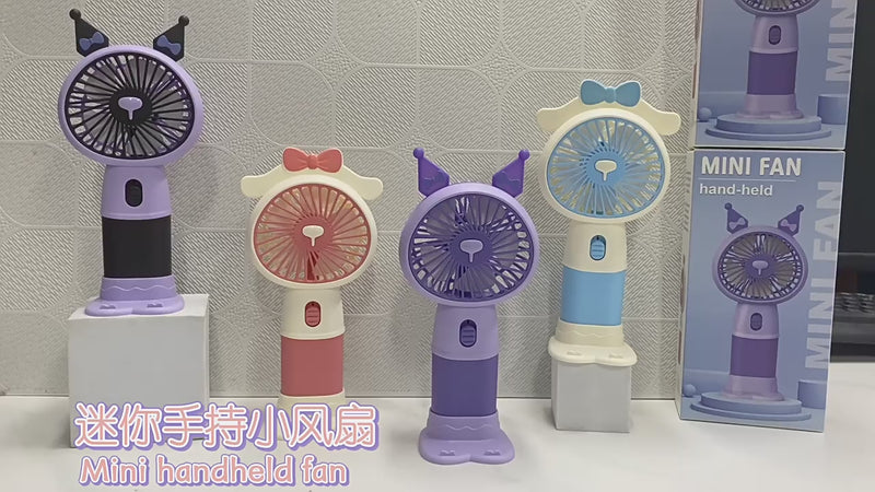 Sanrio new Portable charging Hand fan with stand