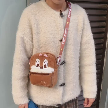 Stitch, Winnie the pooh, Nick, Judy,qiqi & Officer Leopard Cute Plush Sling Bag – Kawaii Cartoon Soft Crossbody Shoulder Bag for Kids & Girls
