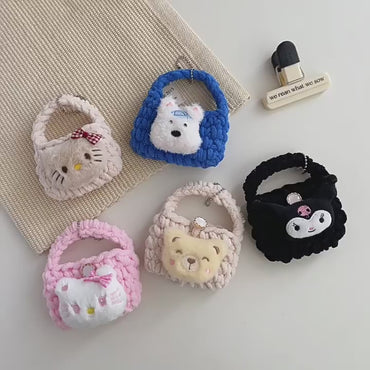 Kawaii Mini Coin Pouch Keychain – Cute Cartoon Zipper Coin Purse Key Ring for Girls & Kids