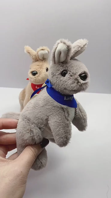 Cute Kangaroo Plush Keychain | Soft Mini Kangaroo Stuffed Toy Bag Charm for Kids & Couples