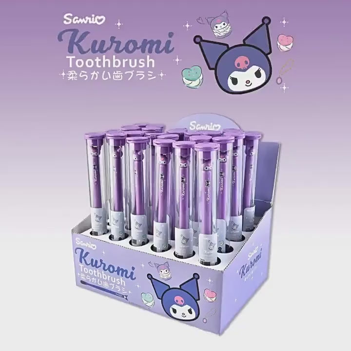 Sanrio Kuromi Kawaii soft bristle toothbrush in box