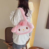 Kawaii Sanrio Plush Shoulder Bag – My Melody, Kuromi & Cinnamoroll Soft Furry Handbag