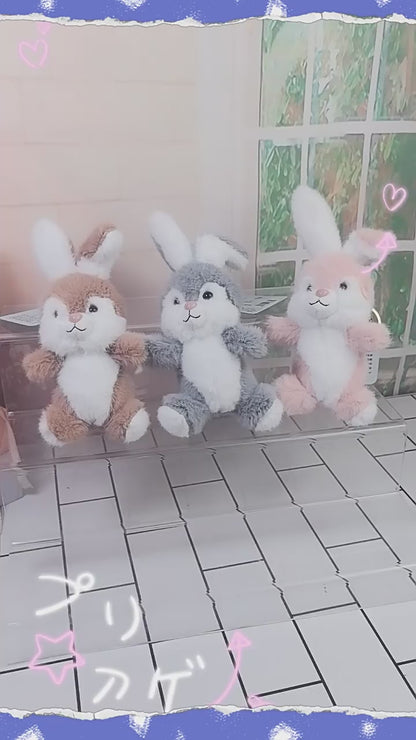 Kawaii Plush Bunny Keychain – Soft Cute Rabbit Keyring Charm (Single Piece)