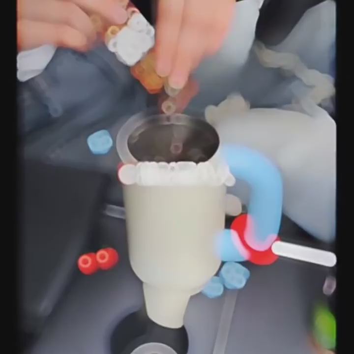 Kawaii Pastel Large Handle Straw Tumbler Cup (Single Piece)