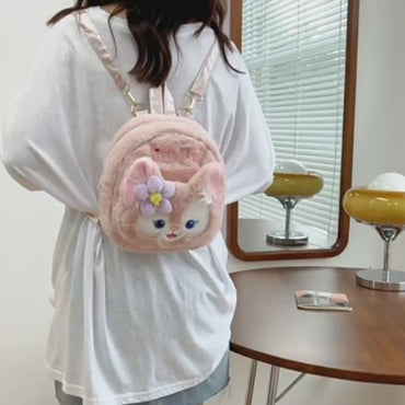 Kawaii Bunny Plush Cosmetic Pouch – Cute Pink Rabbit Makeup Bag | Soft Anime Storage Pouch for Girls