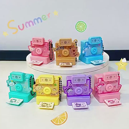 Cute polaroid camera pendants, keychain, sound & light toy