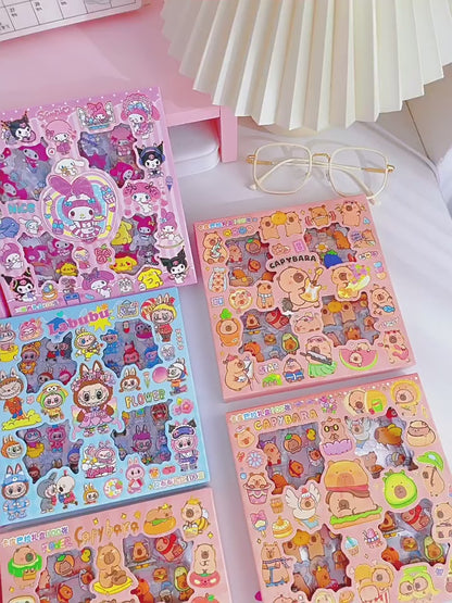 ✨ Kawaii Capybara Sticker Box – Cute Cartoon Stickers Set ✨