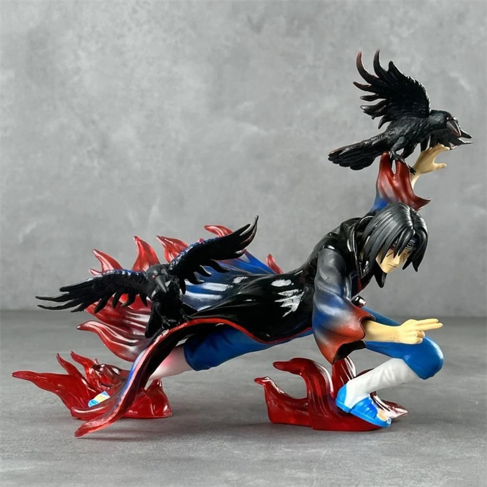 Itachi Uchiha Akatsuki Action Figure with Crows – 17cm Naruto Shippuden Anime PVC Collectible Statue | Premium Display Model for Anime Fans & Gifts