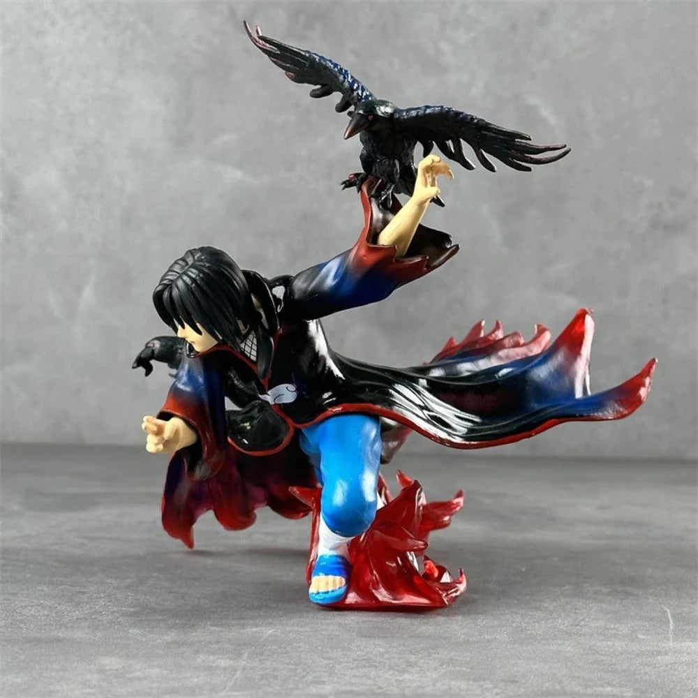 Itachi Uchiha Akatsuki Action Figure with Crows – 17cm Naruto Shippuden Anime PVC Collectible Statue | Premium Display Model for Anime Fans & Gifts