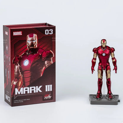 ZD Toys Iron Man Mark III Action Figure 4-Inch with Base | Marvel MK3 Collectible Toy | Avengers Iron Man Figurine for Kids & Collectors