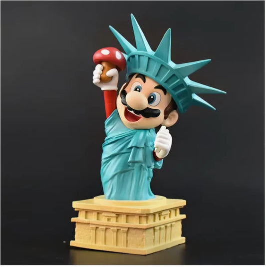 Mario Statue of Liberty PVC Action Figure – 19cm Super Mario Collectible Figurine | Gaming Character Desk Decor | Premium Anime Display Model | Gift for Gamers & Nintendo Fans