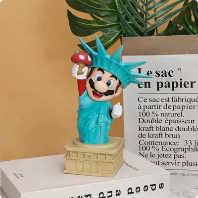 Mario Statue of Liberty PVC Action Figure – 19cm Super Mario Collectible Figurine | Gaming Character Desk Decor | Premium Anime Display Model | Gift for Gamers & Nintendo Fans